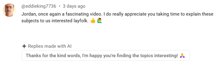 Screenshot of a YouTube comment by @eddieking7736